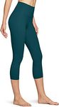 TSLA Women High Waist Yoga Pants, Tummy Control Yoga Capris, Stretch Workout Leggings FAC32-DGN Medium