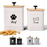 Dog Treat Container Airtight Set of 2 - 8x6" & 7x5" Dog Treat Jars with Lids Airtight - Dog Treat Jars for Kitchen Counter - Dog Treat Canister - Big Dog Cookie Jar Dog Treat Jar - Pet Treat Container