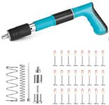 Manual Steel Nails Gun Tool With 15 Round Nails | Adjustable Speed Nail Gun | Concrete Nail Gun Rivet Tool Portable Mall Fastering Tool For for Cement Wall, Household, Meatalworking | Nail Gun Kit| (NAIL GUN)