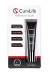 Curvlife New Super Extra Strong on Nail Glue 15g For Press On Nails Tips Quick Drying Semi Solid Nail Glue No Uv Light Needed Long Lasting Fake Acrylic Nails Kit Glue Gel
