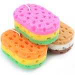 3 Pcs Bath Sponge for Women/Men/Teenager, ＴＩＺＹＦＦ Exfoliating Body Sponges Bath Sponges, 3 Colors Pouf Foam Loofahs Sponge to Spa Reusable