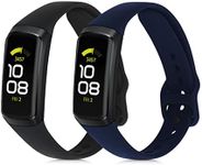 kwmobile Straps Compatible with Samsung Galaxy Fit (SM-R370) Straps - 2x Replacement Silicone Watch Bands - Black/Dark Blue