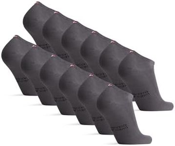 DANISH ENDURANCE 6 Paires de Socquettes en Fibre de Bambou, Ultra Douces & Respirantes, Homme Femme, Gris, 43-47