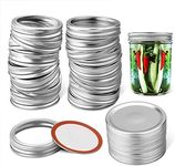 Regular Mouth Mason Jar Lids 7cm, 20 Pcs Regular Mouth Canning Lids, Split-Type Lids and Rings for Mason Jar Canning Ball or Kerr Jars(20 Lids+20 Bands)