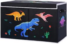 DoveeDosa Dinosaur Toy Box – Black Toy Box-Toy Box for Boys-Toy Chest for Boys- Toy Box for Girls-Collapsible Toy Organizers and Storage Chest - Toy Storage Bin for Playroom Bedroom (Dinosaur)