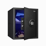 Amazon Basics 40 Litres Digital Safes for Home & Office - Digital Lock 2-in-1 unlocking | locker safe with Motorized Door Locking Mechanism | Size : 42 H x 35 W x 42 D(cm) | Black | Weight: 16 Kgs