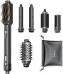 GLAMUP Upgraded 6 in 1 Hot Air Styler-Heat Straightenner Brush, Auto Wrap Curler FushionStyler Pro, High-Speed Motor Hair Dryer, Wet-to-Dry, Versatile,Negative Ionic, Multi Styler Gift Set