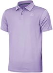 Willit Boys' Golf Polo Shirts Short Sleeve Youth Athletic Shirts Kids Quick Dry Active Shirts UPF 50+ Lavender XL