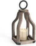 Barnyard Designs Wood Lantern Decor, Rustic Decor Candle Lantern, Outdoor Lanterns Farmhouse Candle Holder, Decorative Wedding Farmhouse Table Decor, Brownish Grey (1, Small)