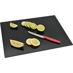 Harbour Housewares Glass Chopping Board - 40x30cm - Black - Medium Dining Place Mats Cutting Mat Worktop Saver for Kitchen Cooking, Baking, Vegetable Preparation