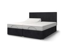 Backcarebeds Majestic Twin (4Ft' 6Inch Double) Electric Adjustable Bed Comes with Memory Foam Mattress & Quiet Motors | Mobility Beds | Headboard 1B in Hidestyle Black Colour