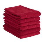 All Clad Premium Solid Dish Cloth Set: Highly Absorbent, Super Soft - 100% Turkish Cotton Terry Looped, 13"" x14 Dish Towels for Cleaning & Drying Dishes, Pans, Glassware, or Counters, 6-Pack, Chili