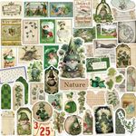 100 pcs St. Patrick's Day Stickers, Junk Journal Vintage Scrapbook Stickers, Shamrock Green Theme Sticker for Water Bottles Laptops, Gnome Irish Sticker for Teens Kids Adults St Patrick Decorations