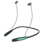 GEARZTOUCH Stylize Pro Sports Neckband with Mic & Magnetic Buds, 50H Playtime, ENC Dolby Digital, Dual Equalizer Bass Boost Sound, BTv5.3,Low Latency for Gaming,5U Speaker Vibrator Alert,IPX5(Green)