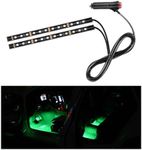 Sylvil Car LED Strip Light, 24 LEDs RGB Neon Interior Atmosphere Lights, 12V Under Dash Ambient Night Light, Cigarette Lighter Auto Interior Decorative Lamp, Car Accessories (Green)