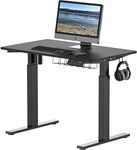 SHW Height Adjustable Standing Desk, 100 x 60 cm, Black