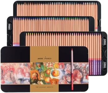 AXUS MARCO Oil-based Colored Pencils Set for Adult Professional Coloring 3.7mm Thick Core Unbreakable Great Color Rendering Iron Box Packed For Artists & Art Lovers (Renoir 3100 Series-120 Colors)