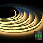 Smacen Battery Powered COB Led Strip Lights, 3.28Ft Battery Operated 2700K Warm White LED Strip Lights, High Brightness Flexible LED Tape Lights for TV, Cabinet, Bedroom, Party, Home DIY Decoration