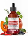 Saw Palmetto & Cayenne Hair Loss Scalp Treatment, Hair Growth Oil For Hair Thinning Prevention Postpartum Alopecia Saw Palmetto, DHT blocker, Caffeine, 4 Fl Oz