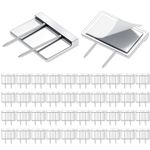 Amylove 40 Pcs Silver Cubicle Pins Partition Pins Fabric Clips Long Push Pins Cubicle Name Plate Holders Cubicle Partition Nameplate Pins for Office Cubicle Furniture Corkboard Fabric Mounting