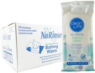 No-Rinse Bathing Wipes by Cleanlife Products (24 Pack), Premoistened and Aloe Vera Enriched for Maximum Cleansing and Deodorizing - Microwaveable, Hypoallergenic and Latex-Free (8 Wipes)