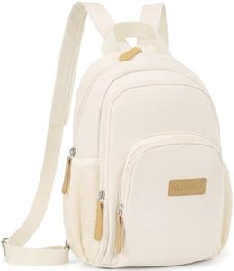 PACKISM Small Backpack Purse for Women - Convertible Backpack Purse Sling Bag for Women with Multiple Compartment Pockets Adjustable Straps Daily Mini Backpack, Beige