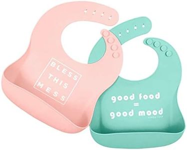 Simka Rose Silicone Bibs for Babies - Toddlers High Chair Dining Table and Restaurants - Silicone Baby Bibs with food catcher Adjustable Soft Catch all Bib with Pouch Baby Led Weaning for Boys & Girls