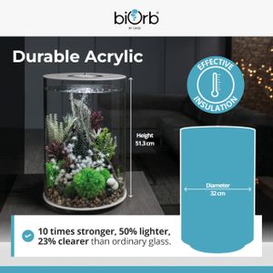 biOrb Tube 30L LED Aquarium – White MCR Lighting