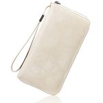 GOIACII Womens Wallet RFID Blocking Leather Zip Around Wallet Large Capacity Long Purse Credit Card Clutch Wristlet