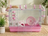 The Pets Kingdom Hamster Cage with Play Tunnels, Wheel, Water Bottle & Ramp – Spacious Small Animal Habitat for Hamsters, Gerbils & Mice (47×30×30 cm)