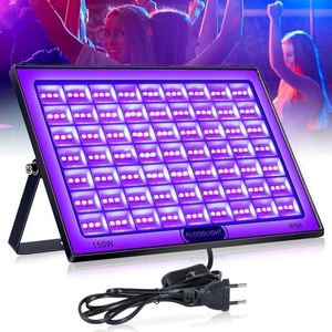 BOWEICORE 150W Luce Nera UV, IP66 Impermeabile Luce UV Led Proiettore, Lampada Ultravioletti per Festa Glow, Decorazione di Halloween, Discoteca, Bar, Acquario
