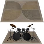 Ythropon Drum Rug 4x6 Ft Electric Drum Set Mat with Non Slip Grip Bottom Soundproof Rainbow Drum Floor Mat Washable Music Rug Tightly Woven Fabric Carpet for Jazz Drum & Electric Drum Set, Beige