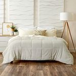 Cosy House Collection Luxury Down Alternative Comforter - Rayon Derived from Bamboo - Bedroom Essentials - All Season Use - Box Stitch Construction & Duvet Loops (King/Cal King Cream)