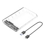 ORICO 3.5" USB 3.0 External Hard Drive Enclosure for 3.5 Inch SATA HDD and SSD[Optimized for SSD, Support UASP SATA III] Tool Free- Transparent (3139U3)