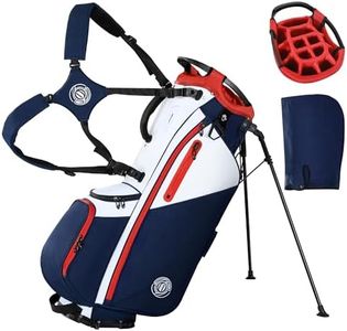 Golf Stand Bag 14 Way, Lightweight Golf Bags for Men Women with Stand, Padded Ergonomic Double Strap, Full Length Dividers, Multiple Pockets, Rain Hood