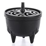 SUMtree Cast Iron Incense Burner Holder-Incense Burner with Lid Cone Incense Holde for Incense Sticks, Resin Incense, Cone Incense and Ritual Purpose, Office,Yoga,Livingroom Decoration,Etc