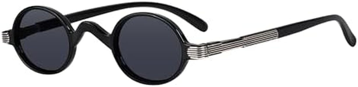 Eyekepper occhiali da lettura e sole d'epoca rotondi piccoli miniovali cardini a molla Grigio +2.25