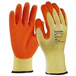 24 Pairs Latex Coated Orange Rubber Work Gloves Mens Safety Builders Gardening (Large)