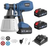 NANWEI Cordless Paint Sprayer for Makita 18V Battery, HVLP Spray Gun with 1200ML Container, Fence Paint Sprayer with 4 Nozzles and 3 Patterns, 120 DIN-s, 1000 ml/Min (Batteries Set)