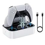 Mcbazel PS5 Controller Charging Station,Fast Charger Dock for PlayStation 5 DualSense Controller Charging Docking Station with LED Light Indicators/Fast Charging/Tri-protection/Dual Chargers