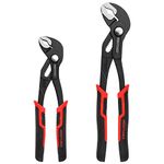 MAXPOWER Water Pump Pliers Set, 2-Piece Groove Slip Joint Set, V-Jaw Tongue and Quick Release Plumbing Pliers, 7 & 10-inch