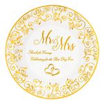 Crisky Wedding Mr and Mrs Gold Plates, Gold Wedding Party Decorations Dessert, Buffet, Cake, Lunch, Dinner Disposable Plates Party Supples, Celebrating for the Best Day Ever! 50 Count, 9" Plate