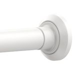 ENJOYBASICS Shower Curtain Pole 84 to 183 cm, 1 Inch Extendable Tension Rods for Curtains No Drill, Shower Rail for Bathroom, Closet, Window, Room Divider, Never Rust, Non Slip,White