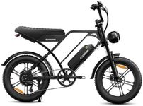 CYCROWN Hunters Moped Style Ebike for Adults, 1500W Peak Motor 20" Fat Tire Electric Dirt Bike, 48V 13Ah Dual Battery, 32MPH Adult Electric Bicycles with NFC Unlock, Hydraulic Disc Brakes