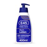 E45 Rich Skin Lotion 400 ml – E45 Moisturising Lotion with Evening Primrose Oil – Lightweight Body Lotion for Dry and Sensitive Skin – Long-Lasting Moisturisation for Soft and Supple Skin