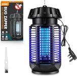 Mosquito Killer, 20W UV Light Bug Zapper, Electric Fly Lamp, 360° Indoor and Outdoor Fly Killing Lamp, Easy to Clean, 80m² Coverage, Used to Trap Mosquito in Bedroom Garden Camping Backyard (Black)