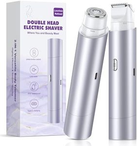 NIPOO Bikini Trimmer for Women, Dual Head Face Shaver Body Hair Trimmmer, IPX7 Waterproof Womens Electric Razor for Legs, Light Purple