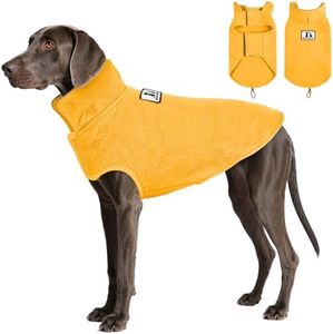 DENTRUN Reversible Dog Coat - Windproof Polar Fleece Vest with Reflective Neck Strips, Hook & Loop Closures, Easy-On Cold Weather Jacket for Extra Large Dogs Winter Gear, XXXL
