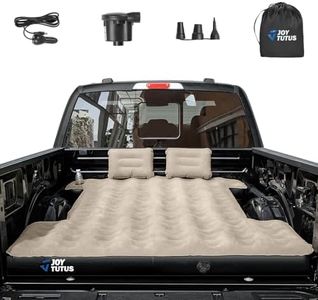 JOYTUTUS Truck Bed Mattress for 5.5-5.8Ft, Full Size Inflatable Mattress Pickup Short Beds for Outdoor Camping, with Carry Bag & Cup Holder & Cavity Design, Camel&Black