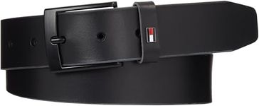 Tommy Hilfiger Men Adan Leather 3.5 Belts, Black, 115